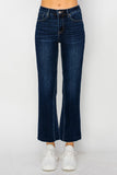 Curvy Mid Rise Crop Flare Leg Seam Detailed Jeans