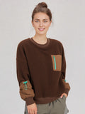 Fuzzy Fleece Nylon Contrast Top