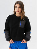 Fuzzy Fleece Nylon Contrast Top