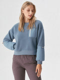 Fuzzy Fleece Nylon Contrast Top