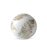 3" Brown & Cream Ceramic Fern Ball