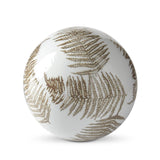 4" Brown & Cream Ceramic Fern Ball