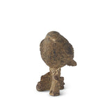 4" Textured Brown & Gold Resin Bird