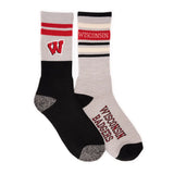 Wisconsin Badgers Gameday Unisex Crew Socks 2 Pack
