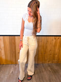Lace Contrast Scoop Neck Tee