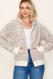 Color Block Striped Zip Hoodie Jacket