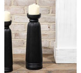 15" Black Etched Pillar Holder