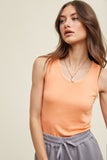 Ribbed Knit Scoop Neck Tank