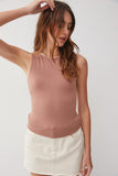 Double Layered Boat Neck Knit Tank