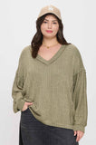 Drop Shoulder V Neck Top