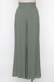 Heavy Gauze Wide Smock Waist Wide Leg Pants