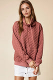 Funnel Neck Quilted Pull Over