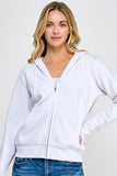 Fleece Relax Fit Zip Up Hoodie with Thumbholes