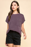 Solid Ribbed Top With Pockets