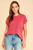 Solid Ribbed Top With Pockets