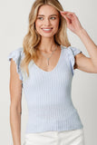 Flutter Crochet Sleeve Sweater Top