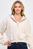 Basic Fleece Half Zip Up Hoodie