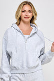 Basic Fleece Half Zip Up Hoodie