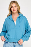 Basic Fleece Half Zip Up Hoodie