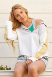 Color Blocked Terry Half Zip Pullover