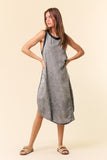 Sleeveless Midi Dress w/Round Hem