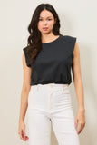 Cotton Slub Sleevless Crew Neck Bodysuit