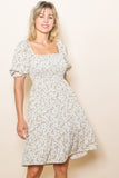 Floral Square Neck Dress