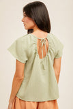 Butterfly Sleeves Top with Open Back