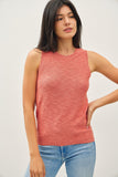 Round Neck Sleeveless Knit Top