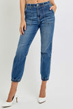 High Rise Ankle Jogger Relaxed Jeans