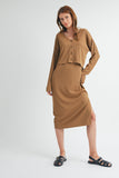 Ribbed Knit Cardigan And Dress Set