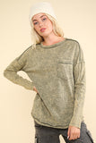 Mineral Washed Casual Knit Top