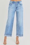 Mid Rise Ankle Boyfriend Cuffed Jeans