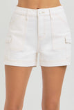 High Rise Side Cargo Pocket Shorts