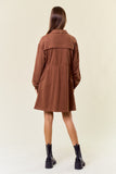 Collared Neckline Drawstring Waist Zip Up Jacket