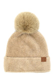 Plush Terry Chenille Pom Beanie