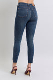 High Waist Tummy Control Step Hem Skinny Jeans