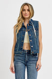 Denim Vest W/detachable Hoodie