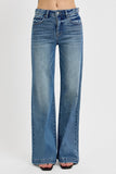 Tummy Control High Rise Wide Adjustable Waist Band Jeans
