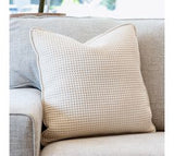 20 X 20" Beige Jacquard Weave Pillow