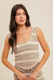 Scallop Edge High Low Sleeveless Top