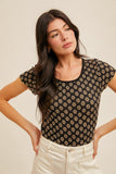 Floral Lace Cabbage Hem Tee
