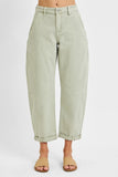 High Rise Relaxed Barel Cuffed Pants