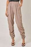 Side Shirring Detail Jogger Pants