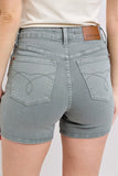 Judy Blue High Waist Garment Dyed & Back Pocket Embroidery Shorts
