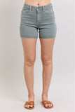 Judy Blue High Waist Garment Dyed & Back Pocket Embroidery Shorts