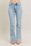 High Waist Tummy Control Vintage Wash Slim Boot Cut