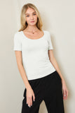 Butter Knit Double Scoop Neck Top