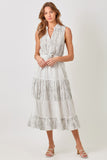 Tie Front Sleeveless Long Dress
