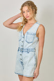 Sleeveless Denim Romper
